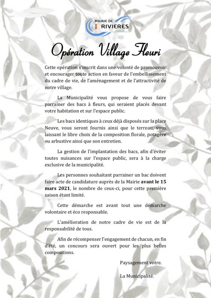 Opération Village Fleuri