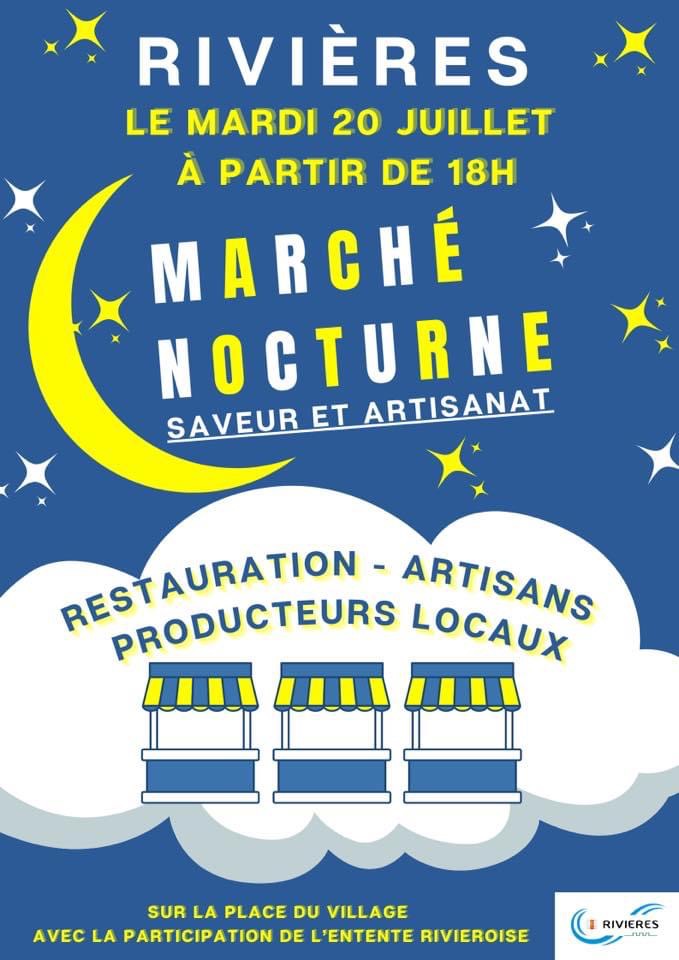 Premier marché nocturne le mardi 20 juillet  sur la place du village