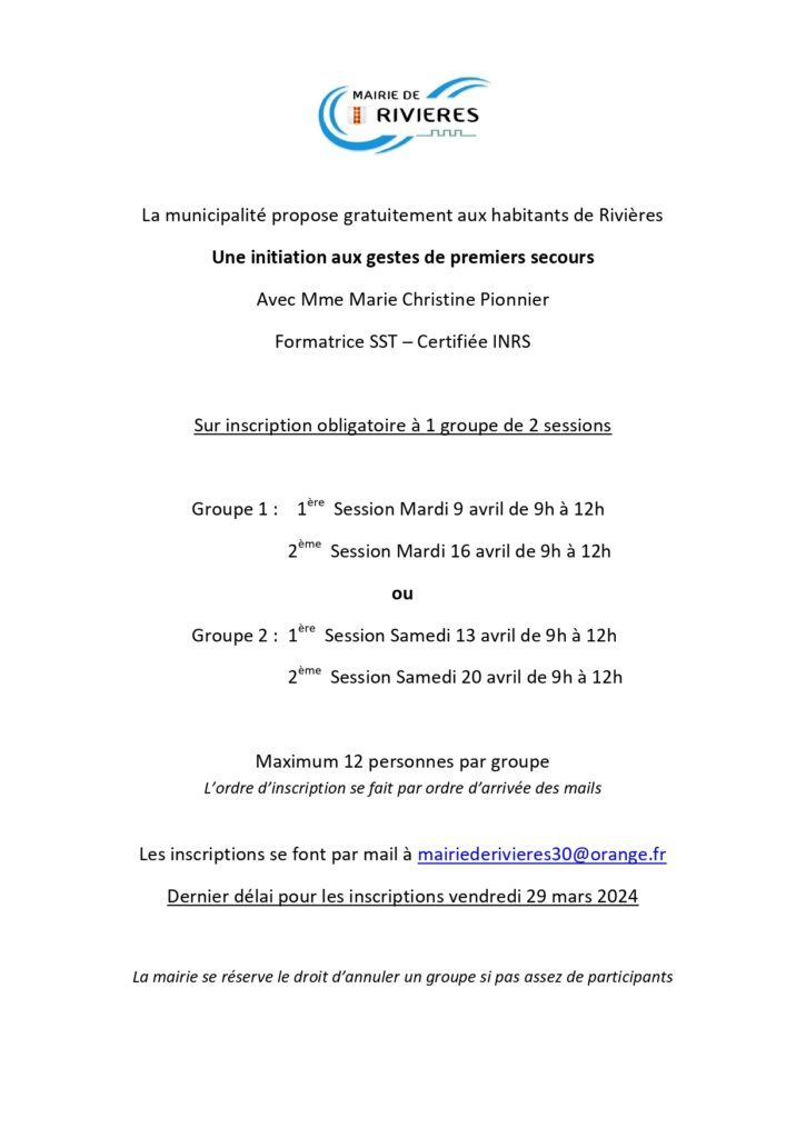 Initiation premiers secours