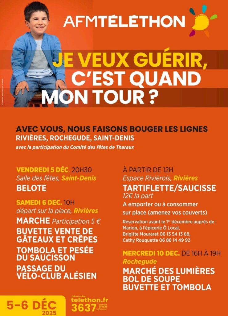 Téléthon samedi 6 décembre